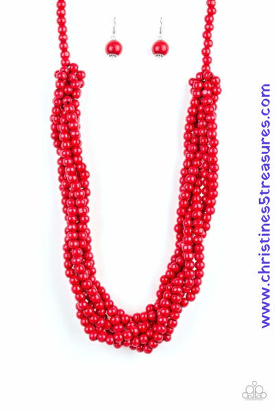 Tahiti Tropic - Red Necklace ~ Paparazzi