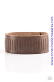 Featuring a slitted center, a band of brown leather wraps around the wrist for an urban look. Features an adjustable snap closure. Sold as one individual bracelet.  P9UR-BNXX-328XX