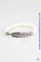 Take Wing - White Bracelet ~ Paparazzi Bracelets