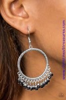 Tambourine Tango - Black Earrings ~ Paparazzi