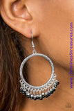 Tambourine Tango - Black Earrings ~ Paparazzi