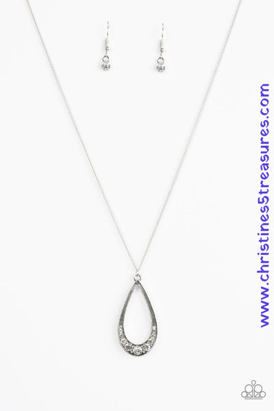 Teardrop Tease - Silver Necklace ~ Paparazzi