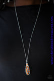 Teardrop Treasure - Orange Necklace ~ Paparazzi