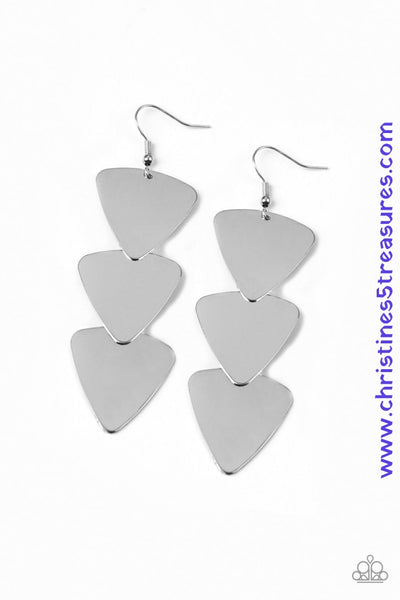 Terra Trek - Silver Earrings ~ Paparazzi