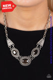 Textured TRAPEZOID - Silver Necklace ❤️ Paparazzi