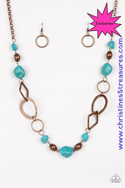 Thats Terra-Ific - Copper/blue Necklace ~ Paparazzi