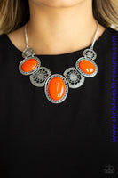 The Medallion-Aire - Orange Necklace ~ Paparazzi