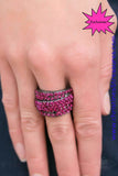 2019 Life of the Party Pink Diamond Bring Back Piece  Row upon row of glittery pink rhinestone stack into an incandescent display. An additional row of sparkling rhinestones wraps diagonally across the band for an extra splash of refined shimmer. Sold as one individual ring.  This Black Diamond Fan Favorite is back in the spotlight at the request of our 2019 Life of the Party member with Pink Diamond Access, Marissa K.  P4ED-PKXX-020XX