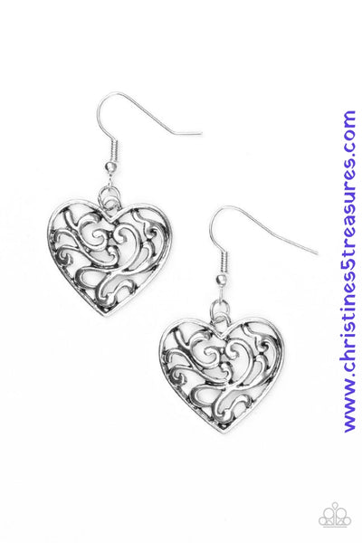 The Truth Hearts - Silver Earrings ~ Paparazzi