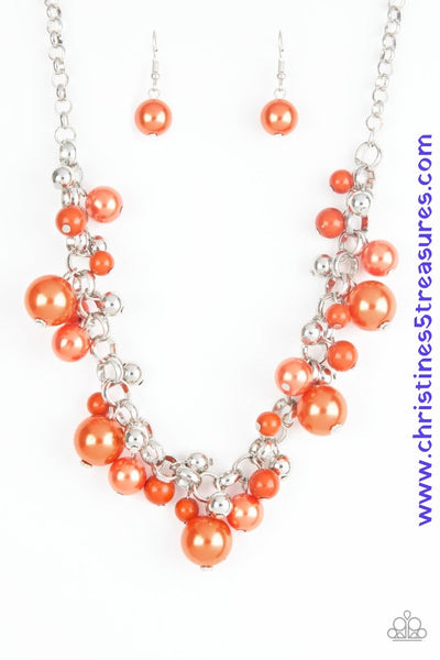 The Upstater - Orange Necklace ~ Paparazzi