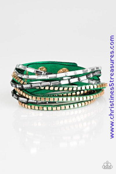 This Time With Attitude - Green Urban Wrap Bracelet