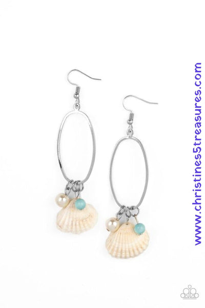 This Too Shell Pass - Blue Earrings ~ Paparazzi