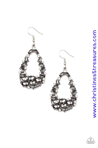 To Bedazzle Or Not - Silver Earrings ~ Paparazzi