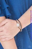 Treetop Treasure - White Slip Knot Bracelet ~ Paparazzi Bracelets