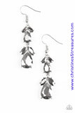 Featuring regal marquise and teardrop style cuts, glittery hematite rhinestones gradually increase in size as they trickle from the ear, coalescing into a timeless lure. Earring attaches to a standard fishhook fitting. Sold as one pair of earrings. P5RE-SVXX-178XX
