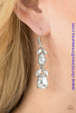Featuring regal marquise and teardrop style cuts, glassy white rhinestones gradually increase in size as they trickle from the ear, coalescing into a timeless lure. Earring attaches to a standard fishhook fitting. Sold as one pair of earrings. P5RE-WTXX-300XX