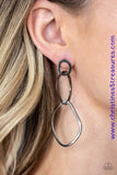 Twisted Trio - Black Earrings ~ Paparazzi