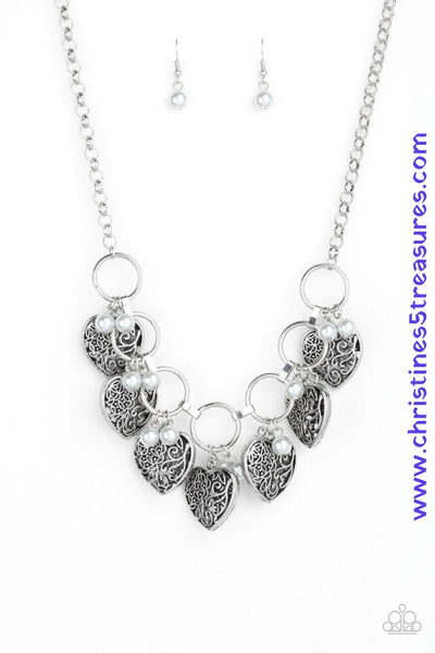 Very Valentine - Silver Necklace ~ Paparazzi