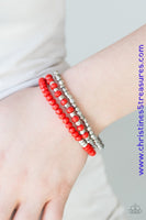 Very Vivacious - Red Bracelets ~ Paparazzi