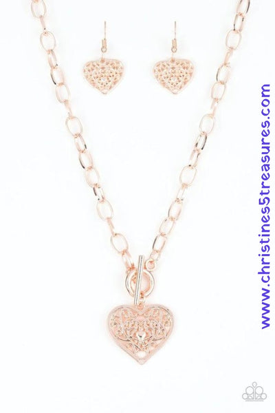Victorian Romance - Rose Gold Necklace ~ Paparazzi
