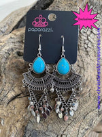 Vintage Vagabond - Blue Earrings ~ Paparazzi