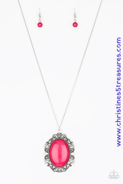 Vintage Vanity - Pink Necklace ~ Paparazzi