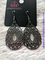 Wisteria Histeria - Black Earrings ~ Paparazzi