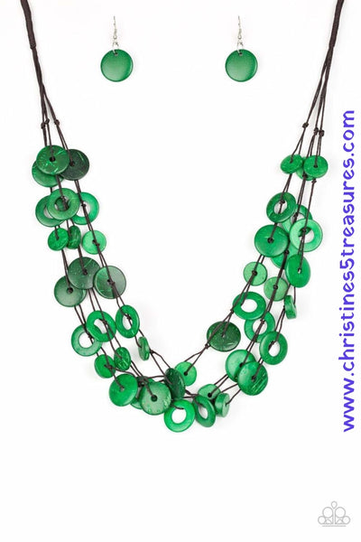 Wonderfully Walla - Green Necklace ~ Paparazzi